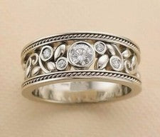 ANILLO PLATA BANDA DELICADA FILIGRANA APILABLE DISEÑO GANGA VENTA PRECIO TALLA 56