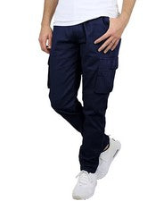 Pantalones cargo de algodón elástico flexible Blu Rock para hombre azul marino talla 34 estilo MCGP-3800NV