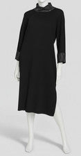 Vestido Vaina Para Mujer Calvin Klein Negro Cuello Simulado Adornado Talla S