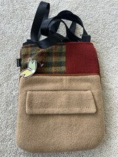 Bolso Bandolera Cartera Mujer BaaBaaZuu Lana Marrón y Cuadros a Cuadros