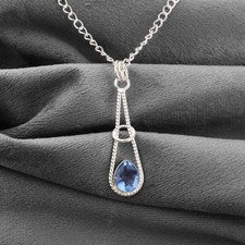Tanzanita Natural Aniversario Cumpleaños Diciembre Colgante Joyería Plata Est...