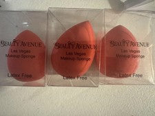 NUEVO EN CAJA ESPONJA DE MAQUILLAJE BEAUTY AVENUE LAS VEGAS SIN LÁTEX - Paquete de 3