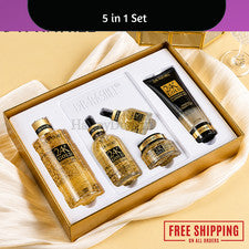 DR.RASHEL 24K Gold Juego de Cuidado de la Piel 5 en 1 Kit de Cuidado Facial Limpiador Suero Crema