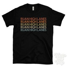 CAMISETA RUAN HIGH LANES ESTILO RETRO REPETIDO para hombre y mujer Reino Unido top name regalo