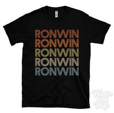 CAMISETA RONWIN ESTILO RETRO REPETIDO Hombre y Mujer Novedad Genial Nombre Regalo