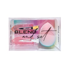 Nuevo Blend & Set 1 esponja de maquillaje 2 pinzas para el cabello sin pliegues
