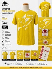 Nueva con etiquetas Camiseta Kappa People In Motion Gráfica Amarilla Para Hombre Talla L
