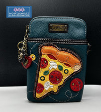 BOLSO BANDOLERA BOLSO TURQUESA CHALA PIZZA PASTEL COMIDA CELULAR