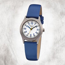 Regent Reloj De Cuero Para Niños F-947 Reloj De Cuarzo Pulsera Azul URF947