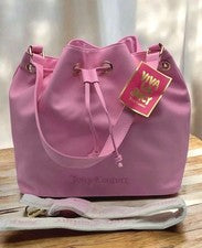 Juicy Couture Rosa Bolso de Mano Bolso Cubo Hombro y Bandolera Correa Extraíble