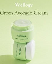 Crema hidratante facial Wellogy Green aguacate vegana coreana cuidado de la piel 1,85 fl. oz