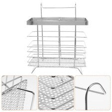 Soporte para palillo de acero inoxidable que ahorra espacio escurridor de utensilios colgantes plateado