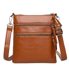 Bolso de hombro cruzado reutilizable marrón PU de 1 pieza para mujer de uso diario