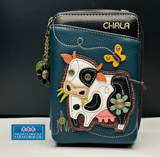 CARTERA BANDOLERA COW FARM WESTERN AZUL CHALA