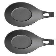 2pcs Silicon Löffel Aufbewahrungspads Löffelhalter Ständer Küchenzubehör (grau)
