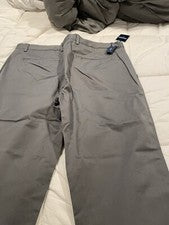 Pantalones T.M.LEWIN para Hombres W34 Gris No Hierro Elastizados Clásicos Chinos Delgados Nuevos con Etiquetas