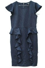 Vestido Corto Thalia Sodi June Moda Negro Para Mujer Corte Lápiz Volantes Talla S 005