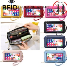 Mujeres Niñas Pantalla Táctil Bolso Bandolera Teléfono Celular Cartera Bolso de Mano Bloqueo RFID