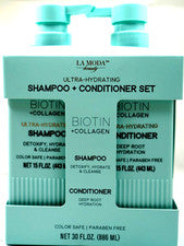 Champú y acondicionador ultra hidratante de biotina y colágeno La Moda Beauty 30 fl oz