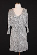NUEVO Vestido Banana Republic Mujer Talla Pequeña Estampado Serpiente Corbata Cintura