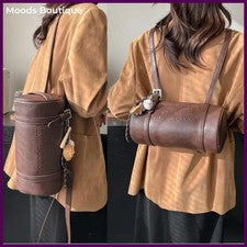 Mujer Cilindro Bolso de Hombro Bandolera Bolso de Mano de Lujo con Colgante 2025