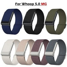 Correa de reloj de nailon elástica con lazo deportivo para Whoop 5.0/MG marco de metal