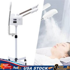 Vaporizador facial caliente/frío UV ozono 5X lámpara de aumento LCD cuidado de la piel salón belleza