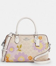Bolso Rowan Coach para mujer nuevo con etiquetas en cuero exclusivo con estampado floral