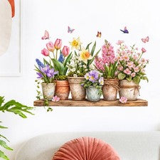 Pegatinas de Pared Tulipán Rosa PVC Flexibles para Dormitorio Salón Cocina Decoración