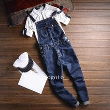 Moda Para Hombres Denim Pantalones de Carga Mono Jeans Mono Pantalones con Tirantes Informales