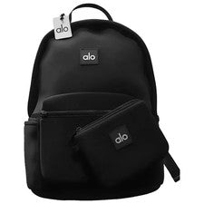 Mochila Original Alo Yoga Stow Neopreno Negra con Bolsa Desmontable Unisex Nueva