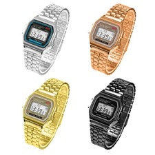 Reloj de pulsera digital diseño retro con iluminación alarma parada años 80