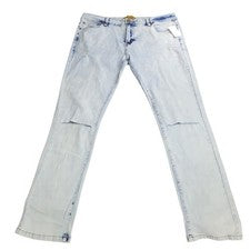 Pantalones de mezclilla elásticos ajustados desgastados lavado blanqueador Platform 100 para hombre 40x32