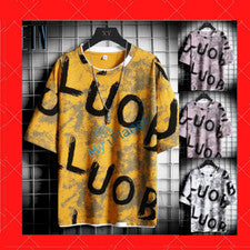 Camiseta Con Estampado De Letras Para Hombre Camisa Básica De Algodón Moda Lujo