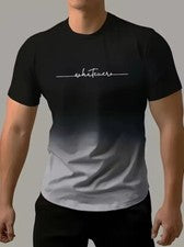 Camiseta cuello redondo estampado degradado hombre tela suavemanga corta cómoda