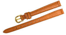 Correa de Reloj Color TAN PIEL DE CERDO Genuina Grano Plana, Cosida 10mm LARGO (Calidad A1)
