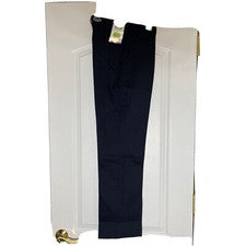 Pantalones chinos para hombre talla 30 uniformes escolares reales delanteros planos negros nuevos