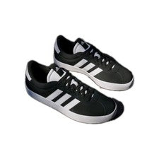 Adidas VL Court 3.0 Gamuza Cuero Entrenadores Reino Unido 11.5 Nuevo En Caja Negro Blanco