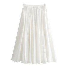 Mujer Informal Moda Blanco Damas Vestido TRAF Mujer Falda Media Falda Plisada -