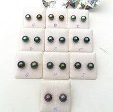 Pendientes de perlas Tahití plata rodiada 9 mm unisex 5579