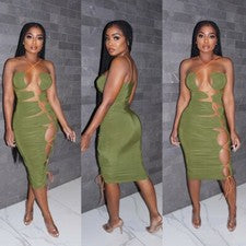 Sexy Vestido Para Mujer Ajustado con Eslinga Dama Discoteca Bodycon Espalda descubierta Vestido de Baile Vestidos