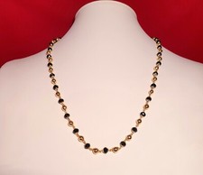 Collar negro y dorado, cadena larga indio paquistaní Bollywood, joyería de moda