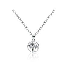 Collar pequeño de plata de ley pulido árbol de la vida
