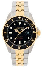 Gigandet Hombre Buceador Reloj Automático Acero Fecha Negro Plata G2-016