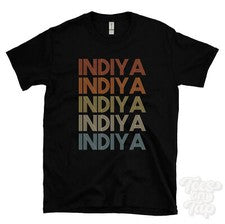 CAMISETA INDIYA ESTILO RETRO REPETIDO Hombre y Mujer Novedad Genial Nombre Regalo