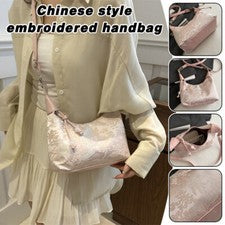 Bolso Bandolera Estilo Chino Bordado Satinado Para Mujer Verano Bolso de Mano