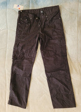 36 Reg, Negro, Moda Loca, Vaqueros, Bolsillos Pantalones Carga Hombre