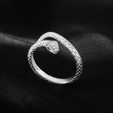 Anillo ajustable de plata esterlina 925 de moda de serpiente para mujer niña joyería regalo Reino Unido