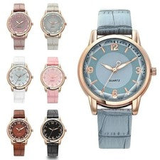 Reloj para damas mujeres niñas correa de cuero moda reloj pulsera regalo