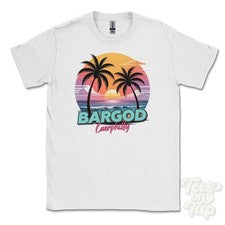 CAMISETA BARGOD CAERPHILLY - Retro Estilo Miami Divertida Parodia de Verano Reino Unido